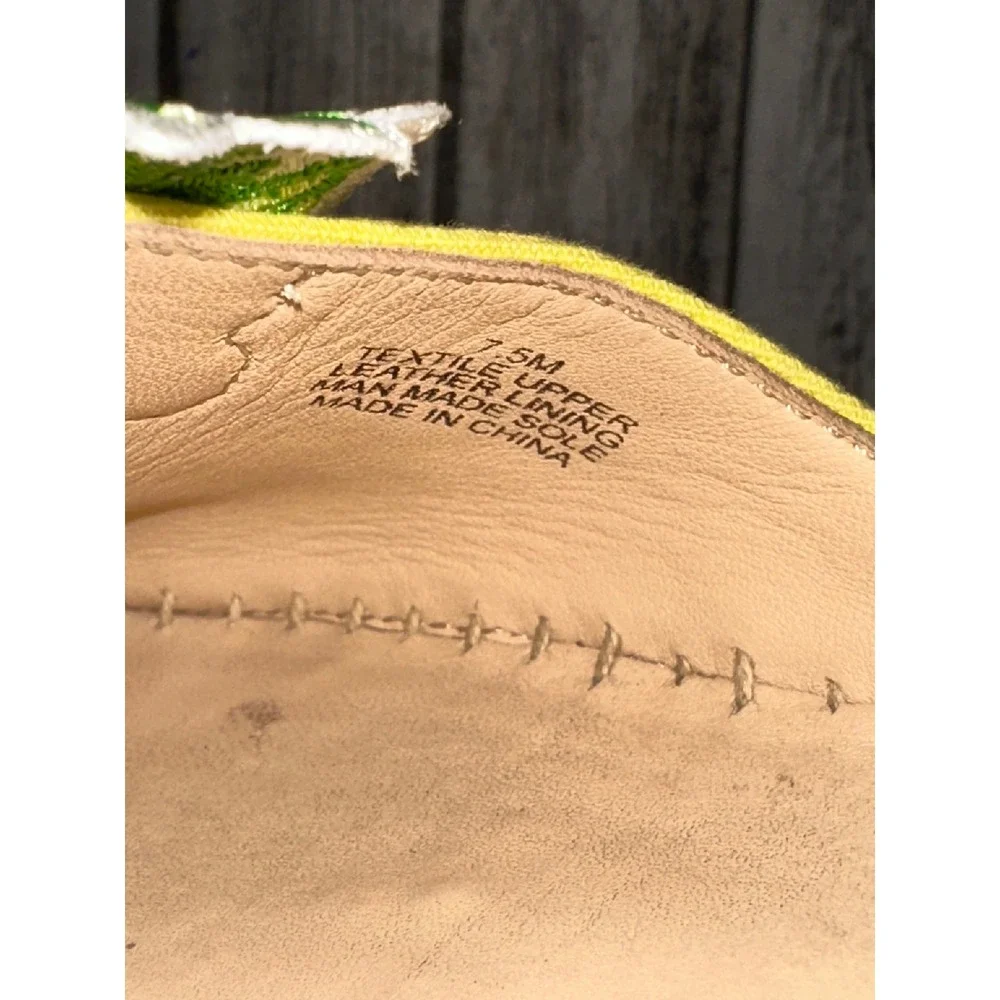Lilly Pulitzer Yellow Slingback Pineapple  Canvas Espadrille's‎ 7.5 Peep Toe